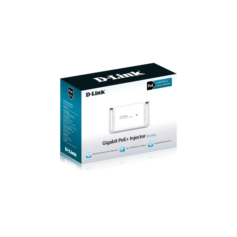 D-Link DPE-301GI 1-port Gigabit 30W PoE+ Injector