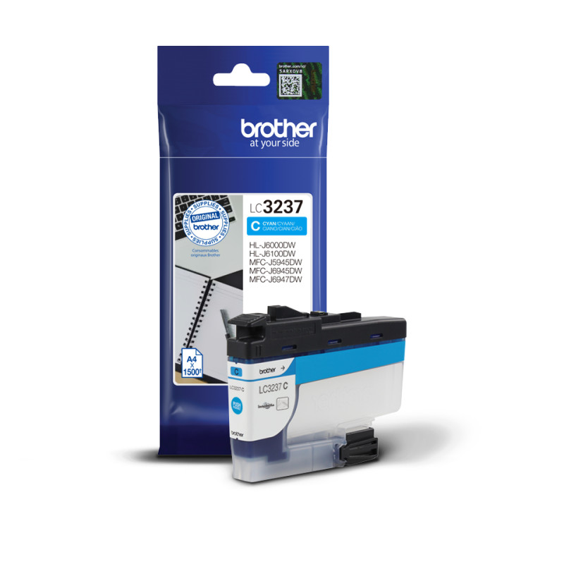 BROTHER - LC-3237C, (inkoust cyan, 1 500 str.)