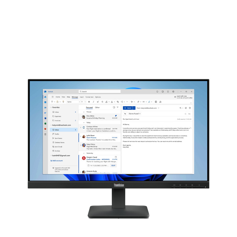 Lenovo ThinkVision/S24e-4e/23,8''/IPS/FHD/100Hz/4ms/Čierna/3R