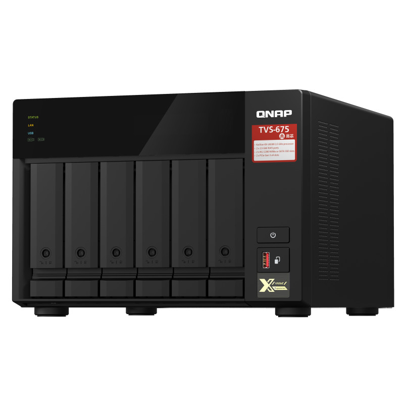 QNAP TVS-675-8G (8core 2,5 GHz / 8GB RAM / 6xSATA / 2xM.2 NVMe slot / 2xPCIe / 2x2,5GbE / 1x HDMI 4K)