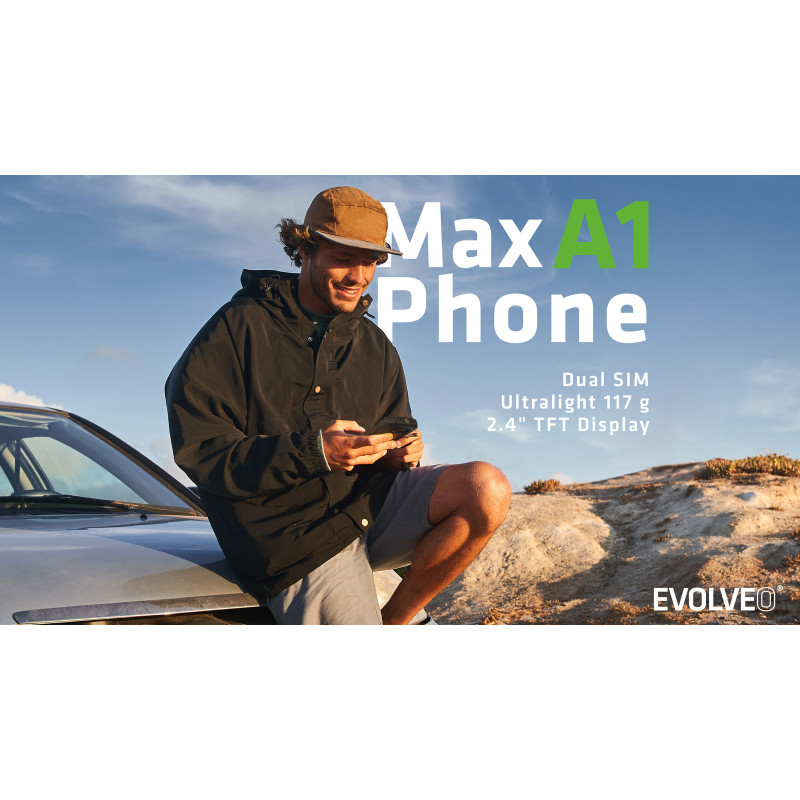 EVOLVEO MaxPhone A1, tlačidlový Dual SIM telefón, čierny