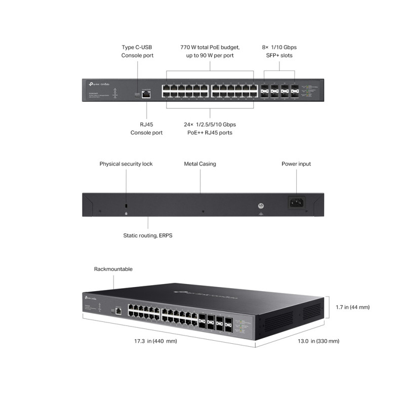 TP-Link SX3832MPP Man.L2+32x10G, 24xPoE++