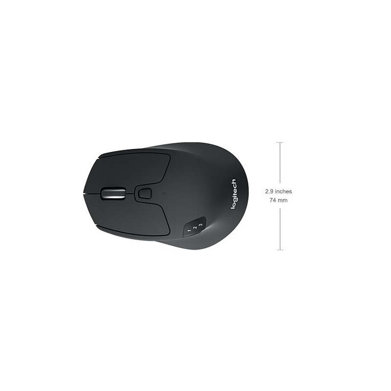 Logitech M720/Ergonomická/Optická/Pre pravákov/1 000 DPI/Bezdrôtová Bluetooth/Čierna
