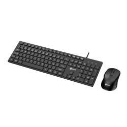 Klávesnica C-TECH KBM-108, drôtový combo set s myšou, multimediálna, USB, CZ/SK