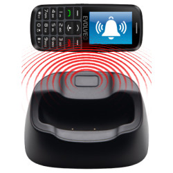 EVOLVEO EasyPhone EG, telefón pre seniorov, nabíjací stojan a adaptér, čierny
