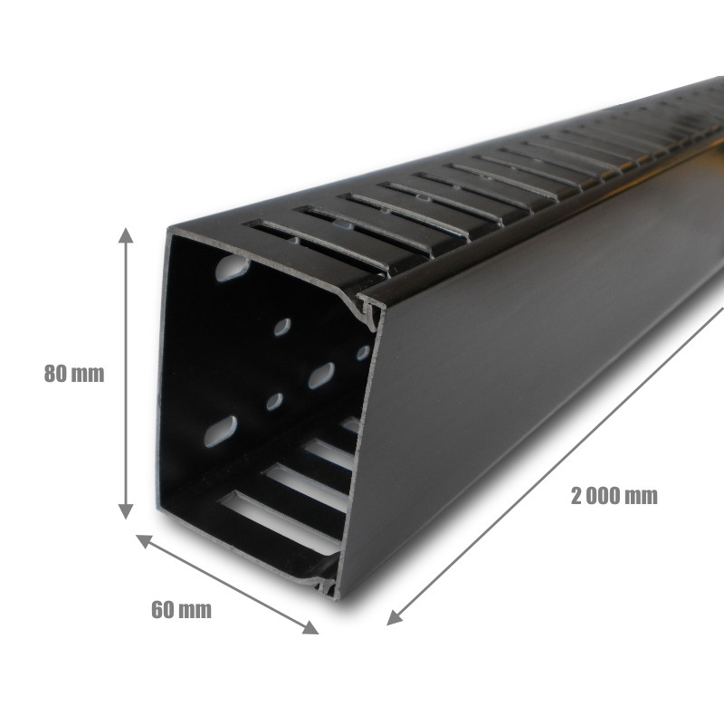 DATACOM - CABLE MANAGER 2U 60x80 (2M) BLACK