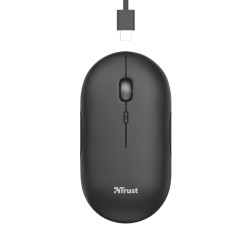 TRUST PUCK/Cestovná/Optická/1 600 DPI/USB+BT/Čierna