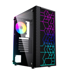 Gembird Computer Fornax 2500 ARGB/Midi Tower/Transpar./Čierna