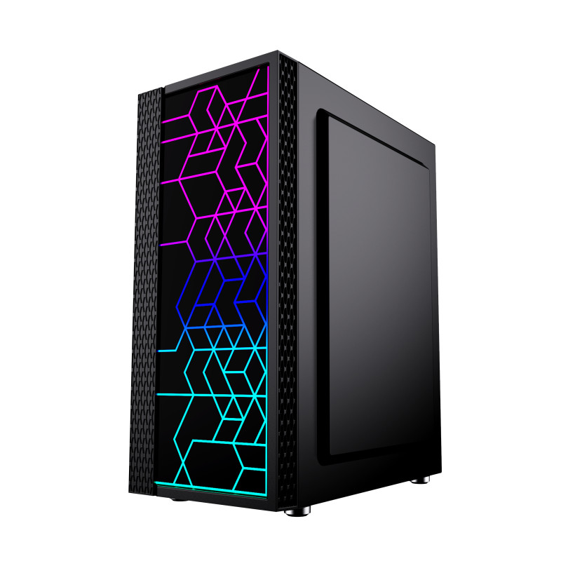 Gembird Computer Fornax 2500 ARGB/Midi Tower/Transpar./Čierna