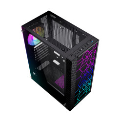 Gembird Computer Fornax 2500 ARGB/Midi Tower/Transpar./Čierna