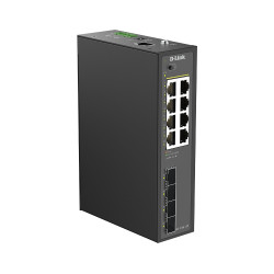D-Link DIS-210G-12P 12-Port Gigabit Industrial PoE+ Smart Managed Switch with 4 x SFP Ports