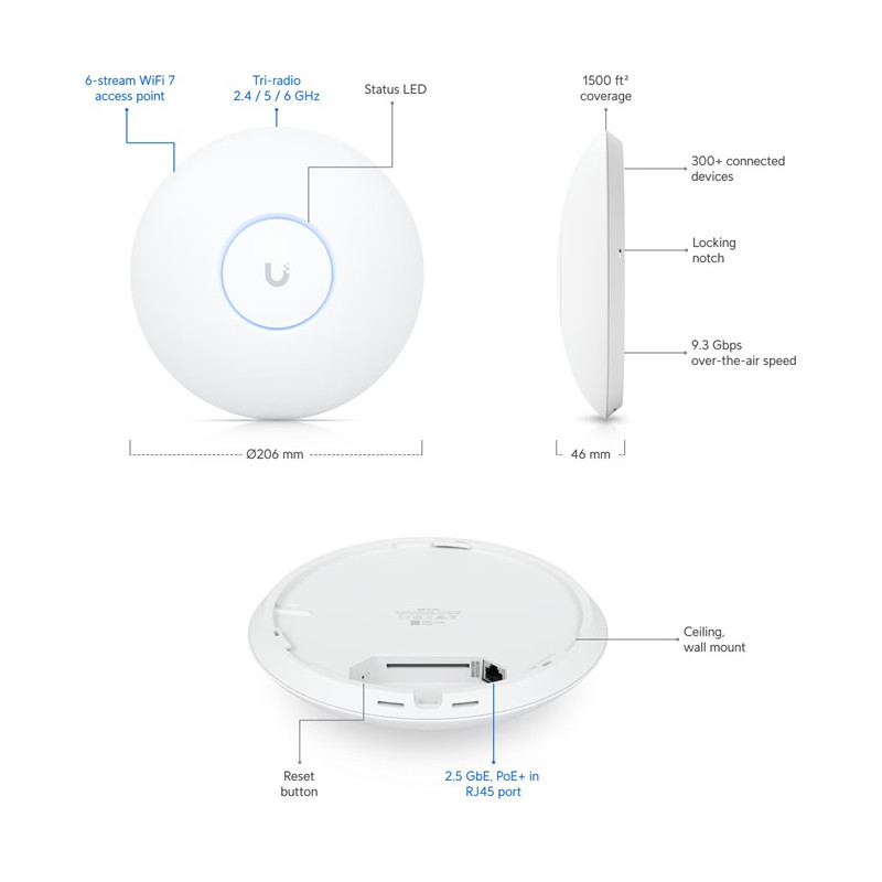 Ubiquiti U7-Pro-5 - UniFi7 AP U7 Pro, 5-pack