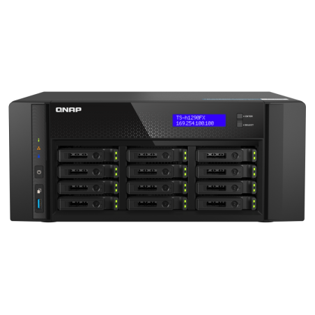 QNAP TS-h1290FX-7302P-128G (AMD EPYC, 128GB ECC RAM, 12x 2,5'' U.2, 2x M.2 NVMe, 2x 2,5GbE, 2x 25GbE)