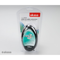 AKASA - predlžovací kábel USB 3.0 typ A - 1,5 m
