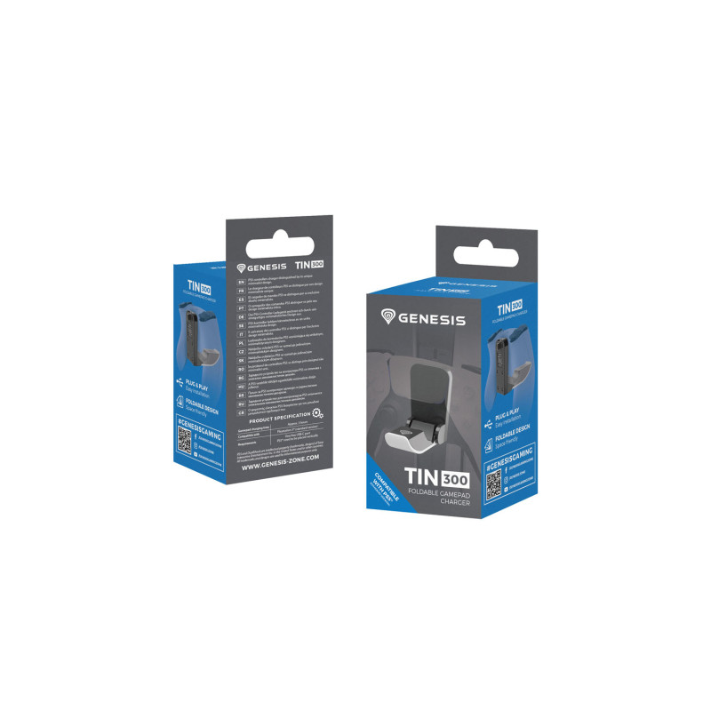 Gamepad nabíjačka Genesis TIN 300 pre konzolu PS5, černo-biela