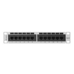 LANBERG PATCH PANEL 12PORT 1U 10'' CAT.6 UTP ŠEDÝ