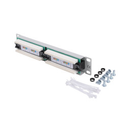 LANBERG PATCH PANEL 12PORT 1U 10'' CAT.6 UTP ŠEDÝ