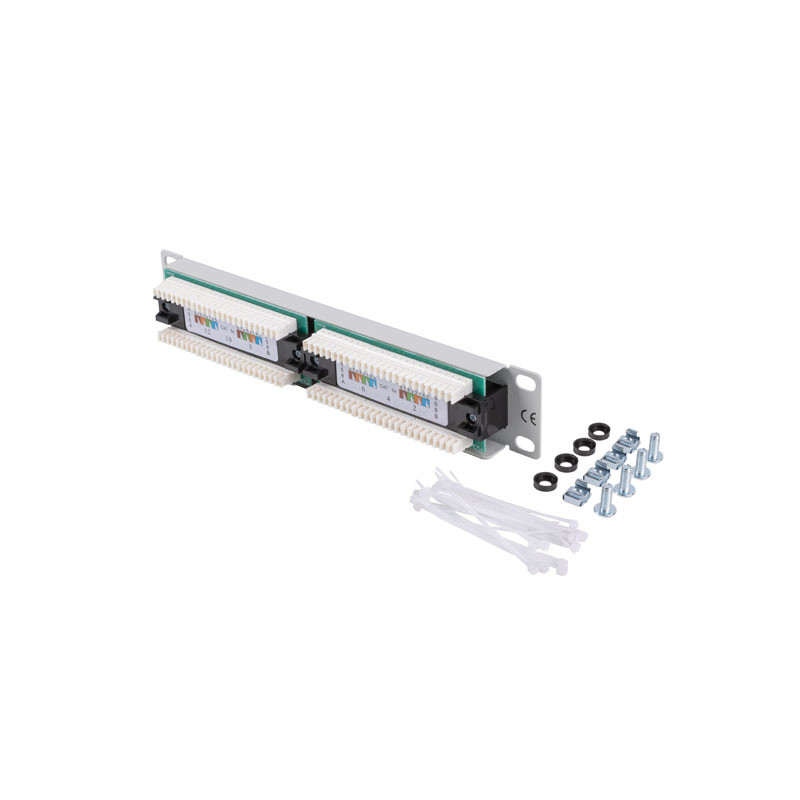 LANBERG PATCH PANEL 12PORT 1U 10'' CAT.6 UTP ŠEDÝ