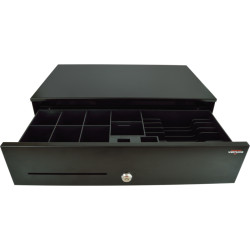 VIRTUOS - Pokladničná zásuvka SK-500C - s káblom, zakladač 6/8, 9-24V, čierna