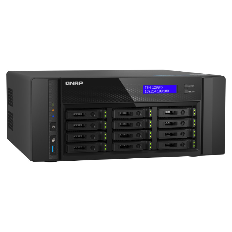 QNAP QAI-h1290FX-7302P-128G (AMD EPYC, 128GB ECC RAM, 12x 2,5'' U.2, 2x M.2 NVMe, 2x 2,5Gb, 2x 25Gb)