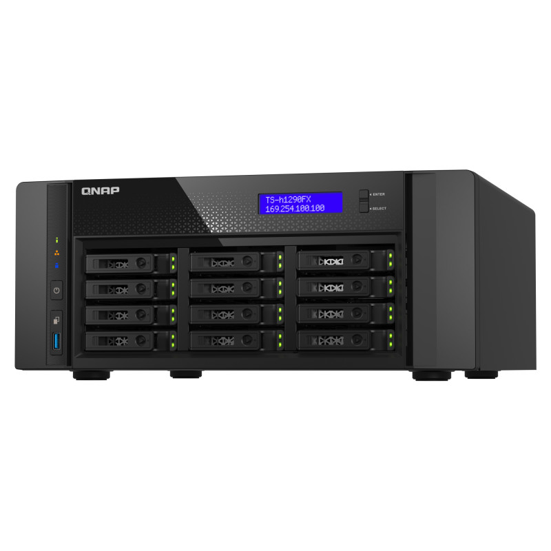QNAP QAI-h1290FX-7302P-128G (AMD EPYC, 128GB ECC RAM, 12x 2,5'' U.2, 2x M.2 NVMe, 2x 2,5Gb, 2x 25Gb)