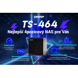 QNAP TS-464-8G (4core 2,9 GHz, 8GB RAM, 4xSATA, 2x M.2 NVM slot, 1xPCIe, 1xHDMI 4K, 2x2,5GbE, 4xUSB)
