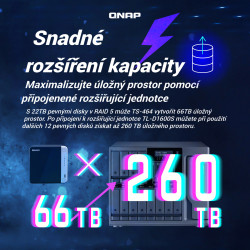 QNAP TS-464-8G (4core 2,9 GHz, 8GB RAM, 4xSATA, 2x M.2 NVM slot, 1xPCIe, 1xHDMI 4K, 2x2,5GbE, 4xUSB)