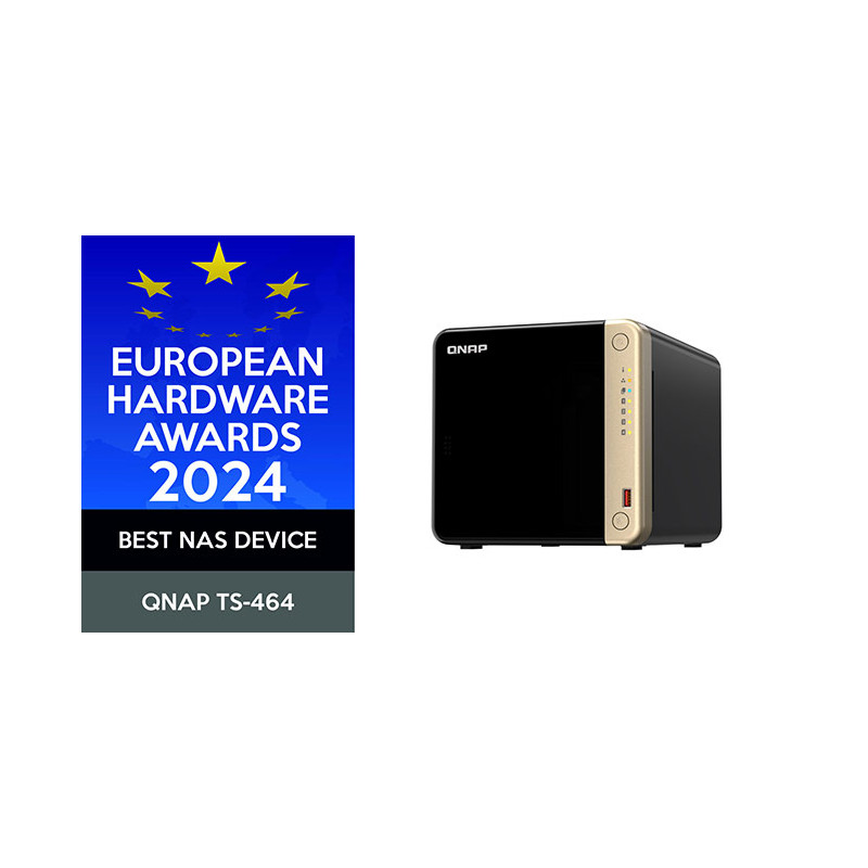 QNAP TS-464-8G (4core 2,9 GHz, 8GB RAM, 4xSATA, 2x M.2 NVM slot, 1xPCIe, 1xHDMI 4K, 2x2,5GbE, 4xUSB)