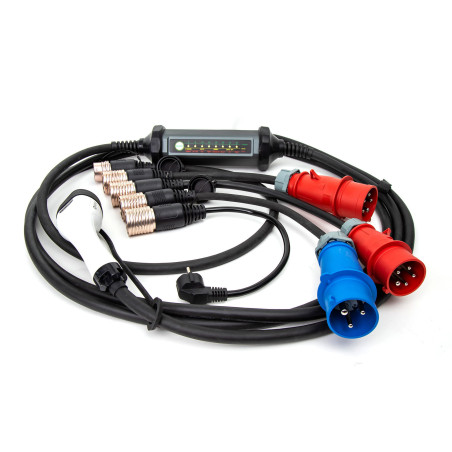Platinet univerzálna prenosná EV stanica PC060 22kW (32A), Pro Line, sada 4 adaptérov + nástenný držiak