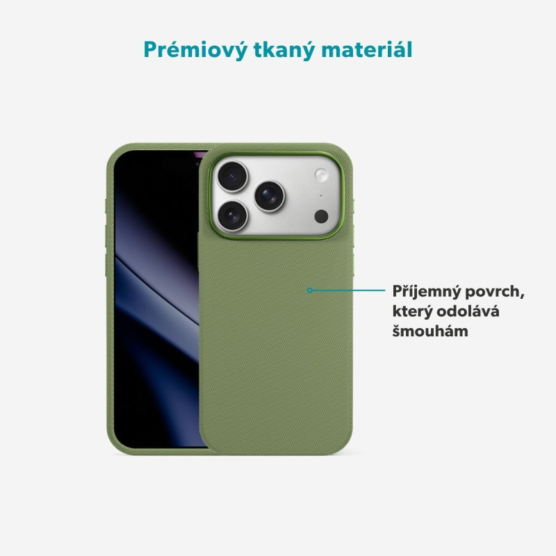 Epico SolidWoven Mag+ Case iPhone 17 Pro/18 Pro zelená