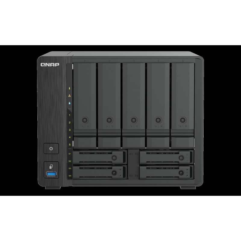 QNAP TS-h966TX-8G (i3 6core, ZFS, 8GB RAM, 5x 3,5'' SATA + 4x 2,5'' U.2, 2x 2,5GbE, 2x Thunderbolt 4)