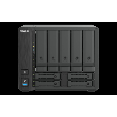 QNAP TS-h966TX-8G (i3 6core, ZFS, 8GB RAM, 5x 3,5'' SATA + 4x 2,5'' U.2, 2x 2,5GbE, 2x Thunderbolt 4)
