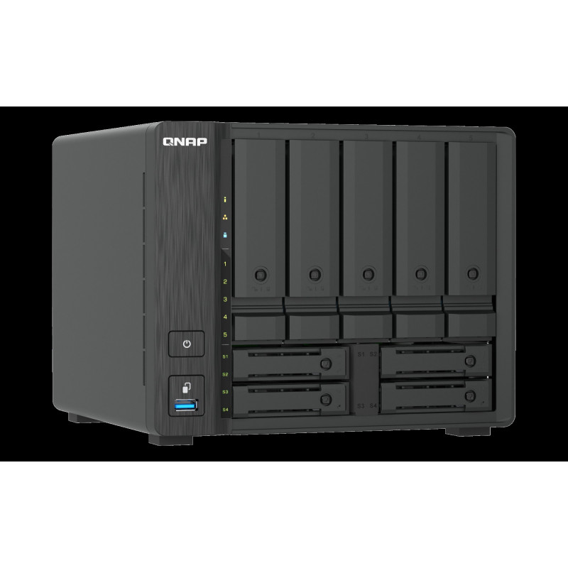 QNAP TS-h966TX-8G (i3 6core, ZFS, 8GB RAM, 5x 3,5'' SATA + 4x 2,5'' U.2, 2x 2,5GbE, 2x Thunderbolt 4)