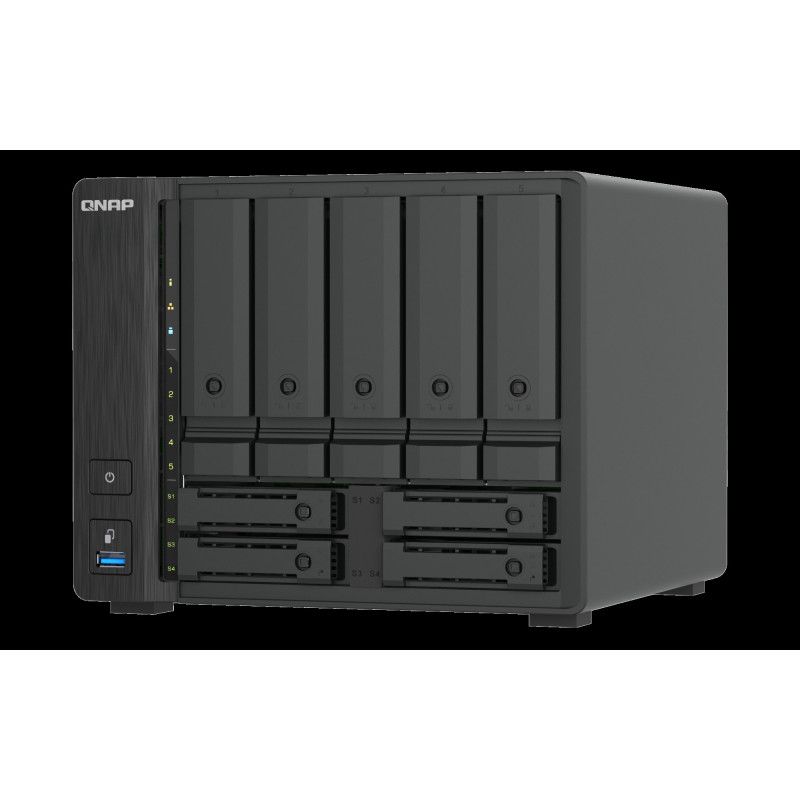 QNAP TS-h966TX-8G (i3 6core, ZFS, 8GB RAM, 5x 3,5'' SATA + 4x 2,5'' U.2, 2x 2,5GbE, 2x Thunderbolt 4)