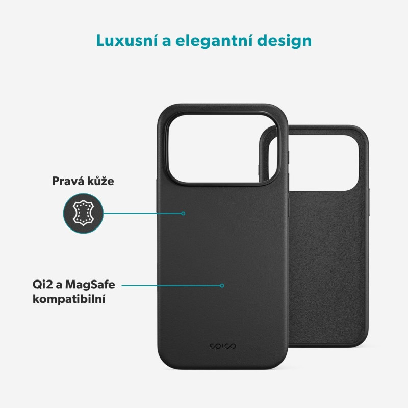 Epico Leather Mag+ Case iPhone 17 Pro Max/18 Pro Max čierna