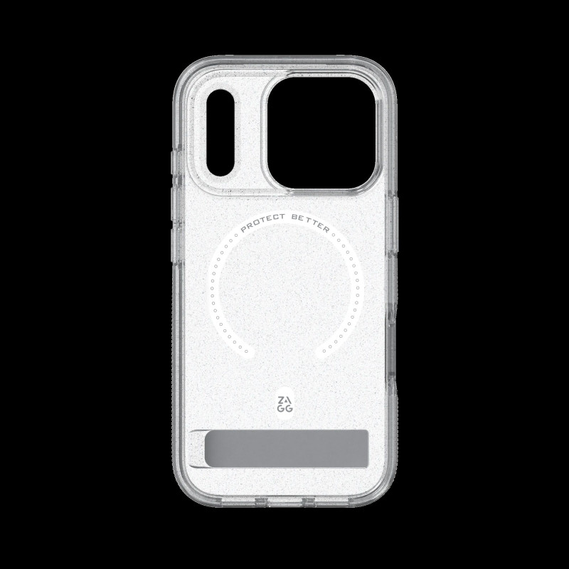 ZAGG - Case Milan Snap with Kickstand pre Apple iPhone 18 Pro Max / 17 Pro Max - Glitter Silver
