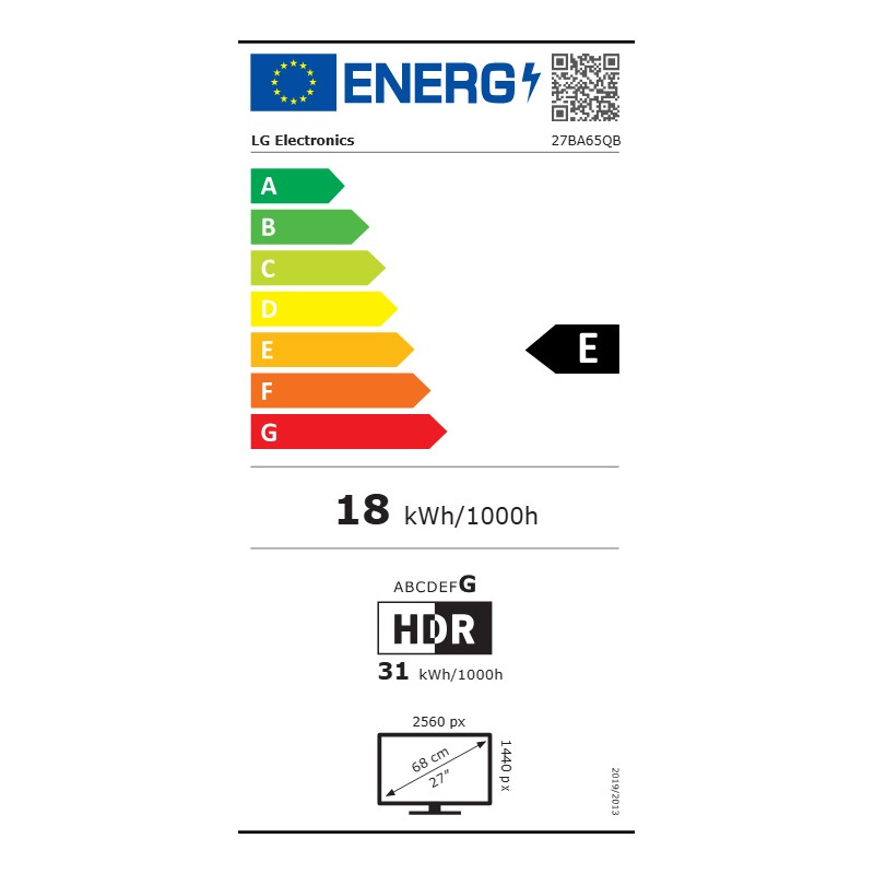 LG/27BA65QB-T/27''/IPS/QHD/100Hz/5ms/Čierna/2R