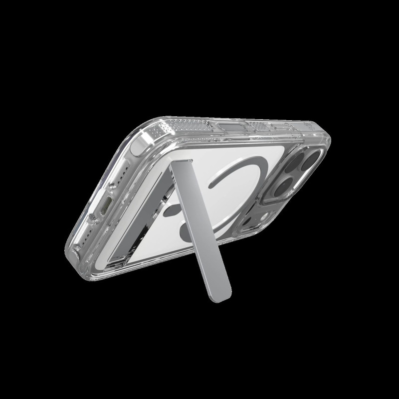 ZAGG - Case Santa Cruz Snap Kickstand Metallic with Camera Button Apple iPhone 18 Pro / 17 Pro - Silver
