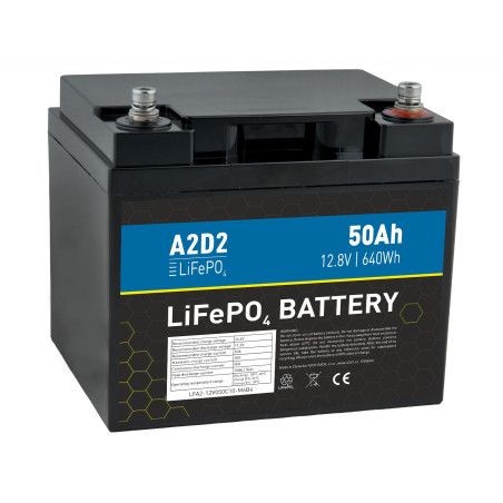 A2D2 batéria LiFePO4 12,8V 50Ah M6 (Qinkual cells)