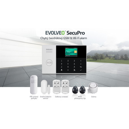 EVOLVEO SecuPro2, šikovný bezdrôtový GSM&Wi-Fi zabezpečovací systém