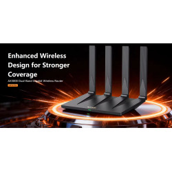 Tenda AX12 Pre AX3000 WiFi 6 Mesh Router, NFC, VPN server, 1x GWAN, 3x GLAN, IPv6, 4x 7dBi, Repeater