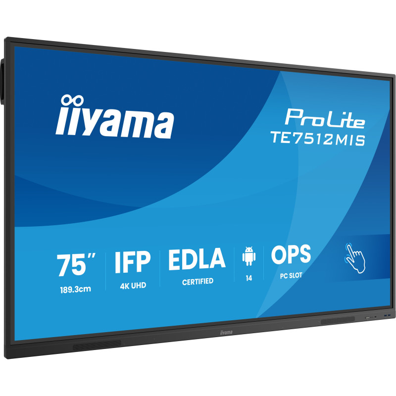 75'' iiyama TE7512MIS-B4AG: IPS, 4K, 40P, USB-C