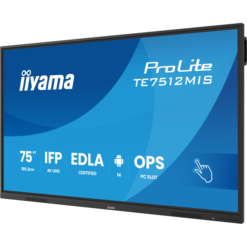 75'' iiyama TE7512MIS-B4AG: IPS, 4K, 40P, USB-C
