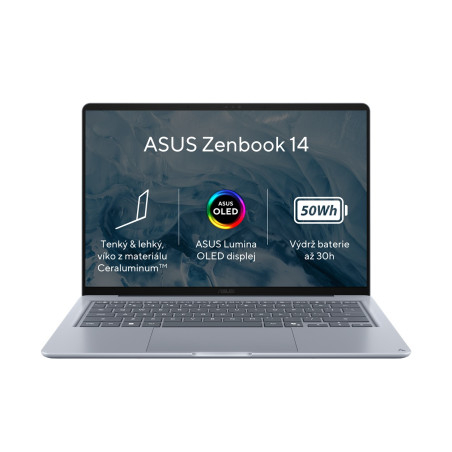 ASUS Zenbook 14/UX3480QA-OLED090W/SD-X1-26-100/14''/WUXGA/8GB/256GB/Adreno/W11H/Blue/2R