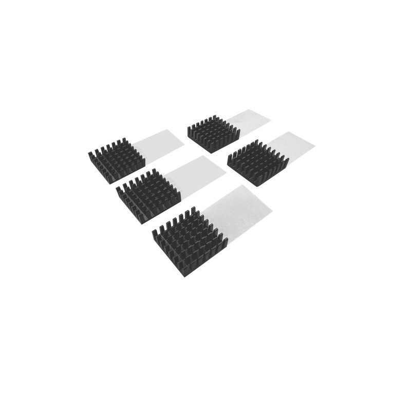 QNAP - HS-M2SSD-07 - Heatsink pre M.2 SSD module, 15 * 15MM, Black, self adhesive, 5 pcs