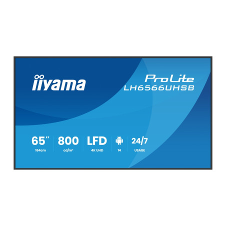 65'' iiyama LH6566UHSB-B1AG: VA, 4K UHD, IPX5, DP-out