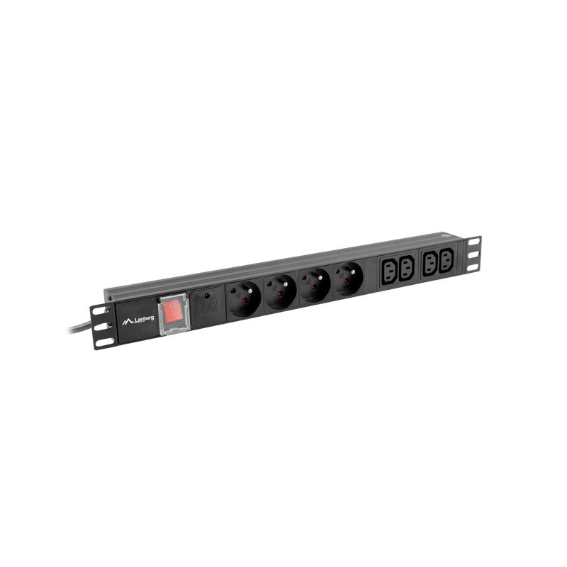 119'' LANBERG 1U 10A 2M 4X FRANCÚZSKE ZÁSUVKY 4X
