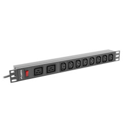 19'' LANBERG 1U 16A 2M 2X C19 8X IEC C13 ZÁSUVKY ČE