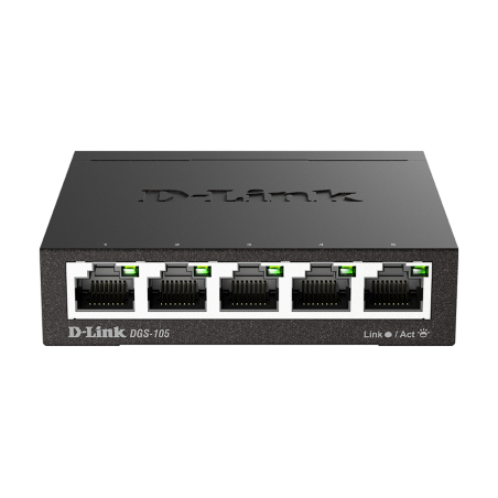 D-Link DGS-105 kovový 5-port 10/100/1000 Switch