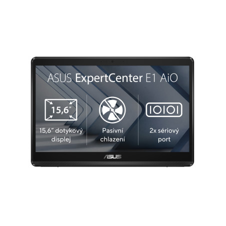 ASUS ExpertCenter/E1 AiO E1600/15,6''/FHD/T/N4500/8GB/128GB SSD/UHD/bez OS/Black/2R